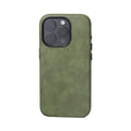 Genuine leather magnetic phone case for iPhone 15, brown colour, shockproof hard shell with anti-fingerprint finish