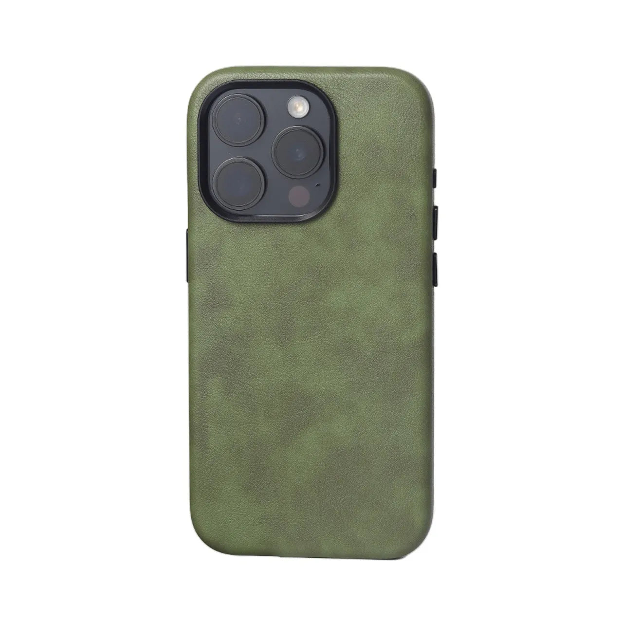 Genuine leather magnetic phone case for iPhone 15, brown colour, shockproof hard shell with anti-fingerprint finish