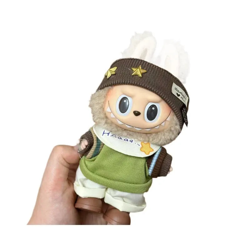Plastic doll clothes for a 17cm LBB series vinyl figurine on a white background.