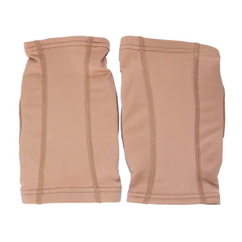 Ballet dance knee pads in stretchable cotton fabric available in skin colour or black