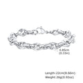 Stainless steel thick chain bracelet with geometric links and polished finish