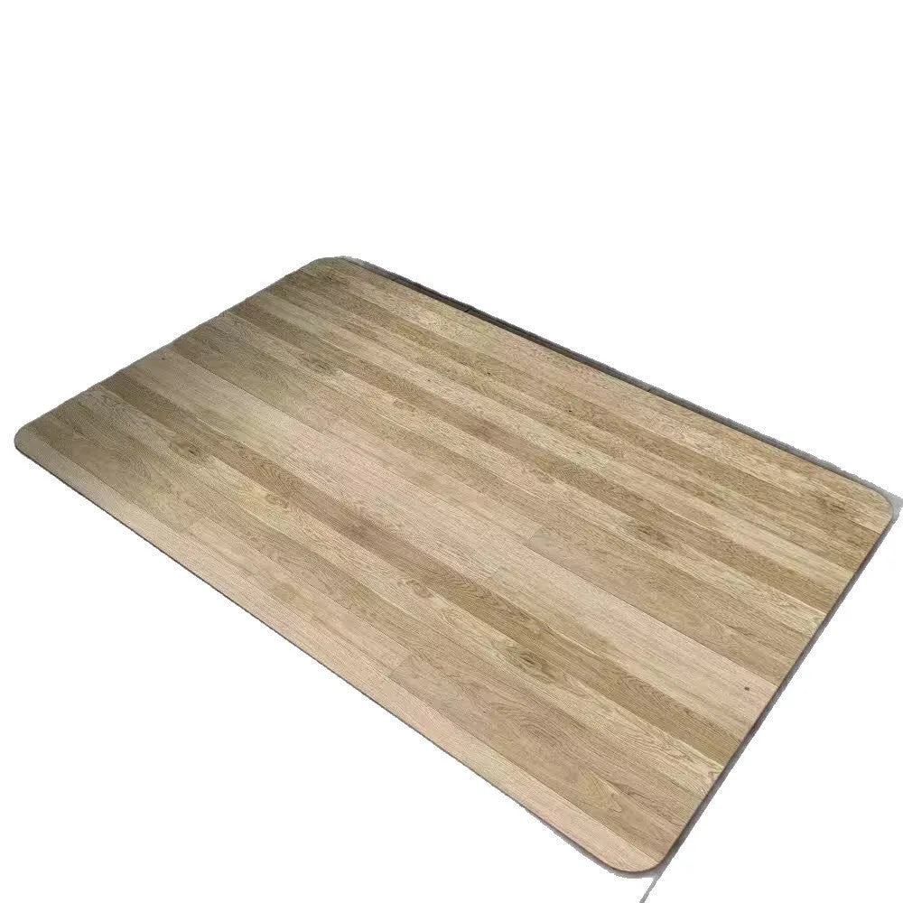 American wood grain diatomite bath mat with geometric pattern in bathroom setting