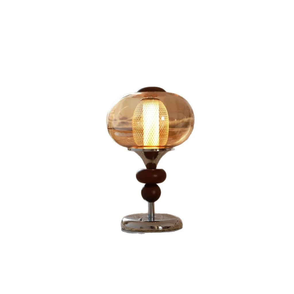 Solid wood retro palace table lamp with touch control and three colour lighting