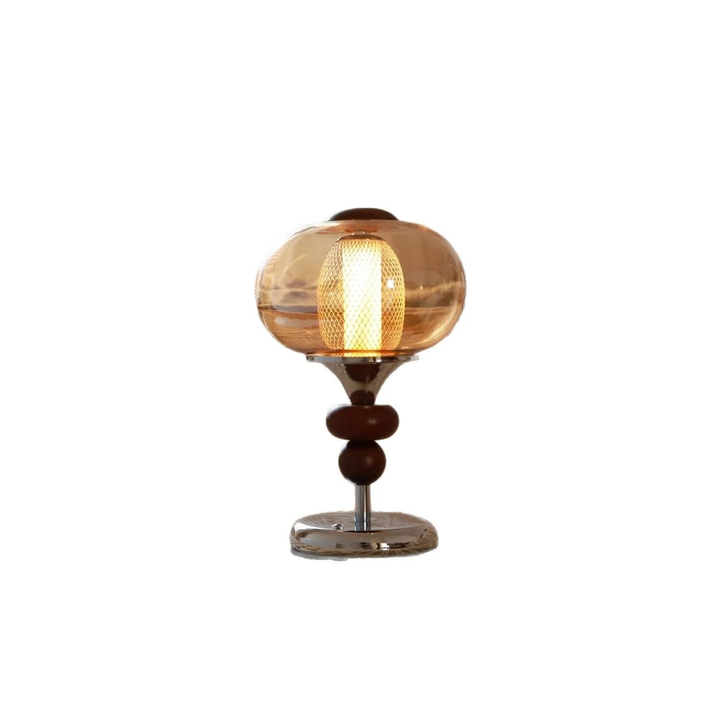 Solid wood retro palace table lamp with touch control and three colour lighting