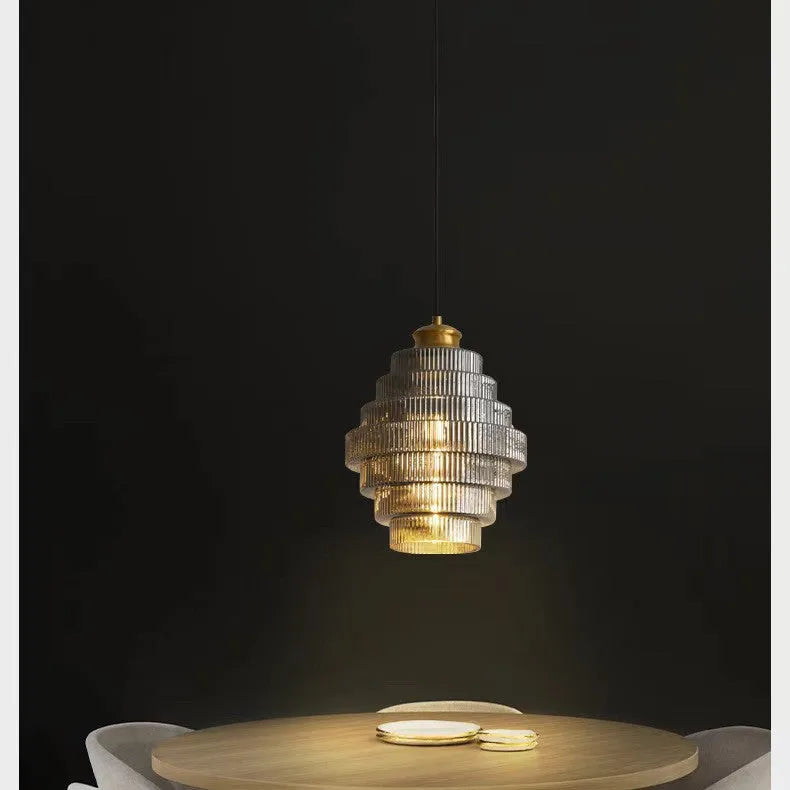 Modern simple small droplight pendant light in smoky gray for hallway or bedroom use