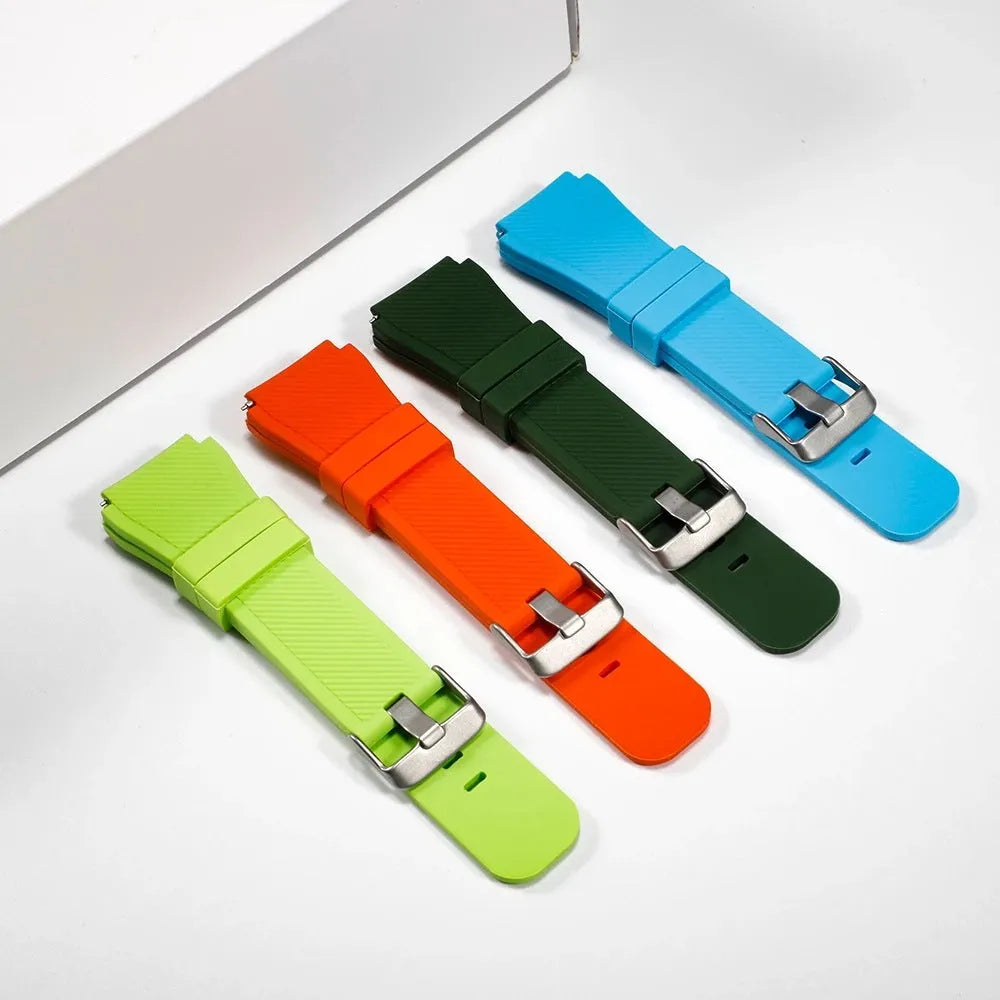 22mm silicone watch strap with monochrome twill pattern, available in multiple colours for smartwatch replacement