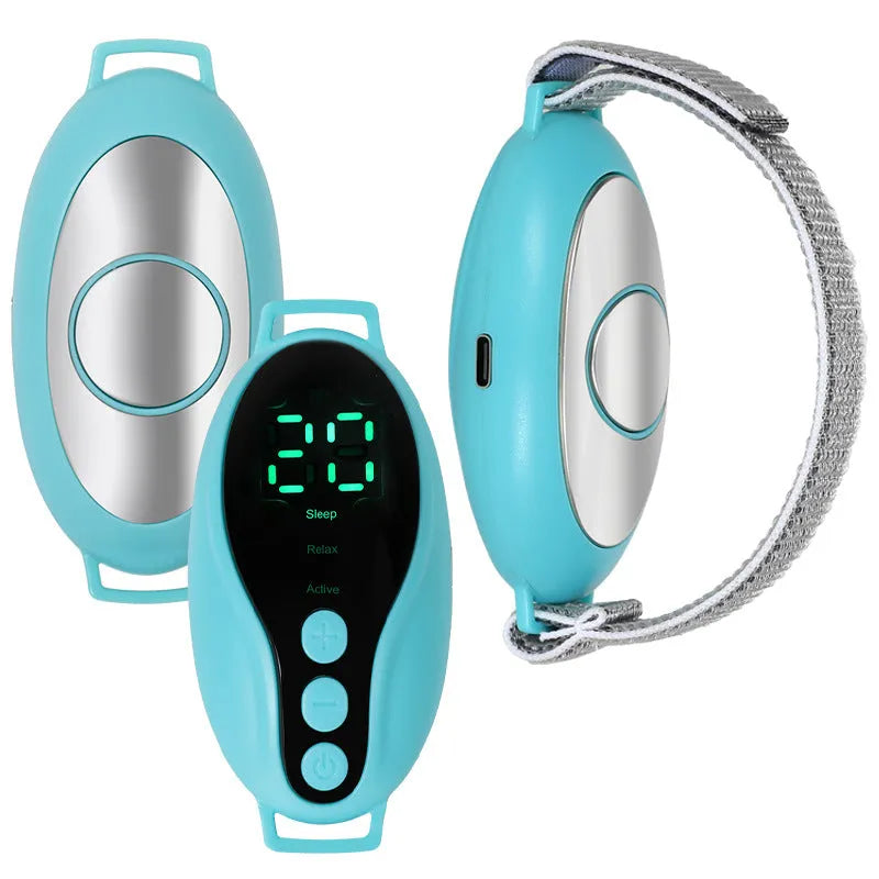 Intelligent sleep aid instrument with 20-speed fan, USB rechargeable, white colour, compact 80×40×20mm design