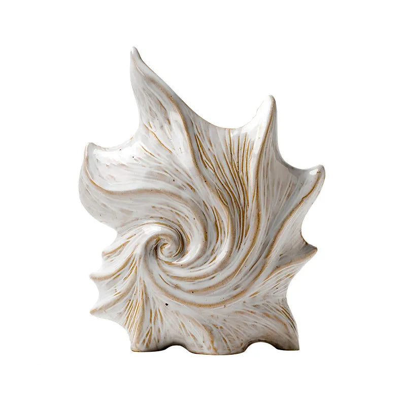 European retro style ceramic vase with a coloured glaze finish on a wooden surface.