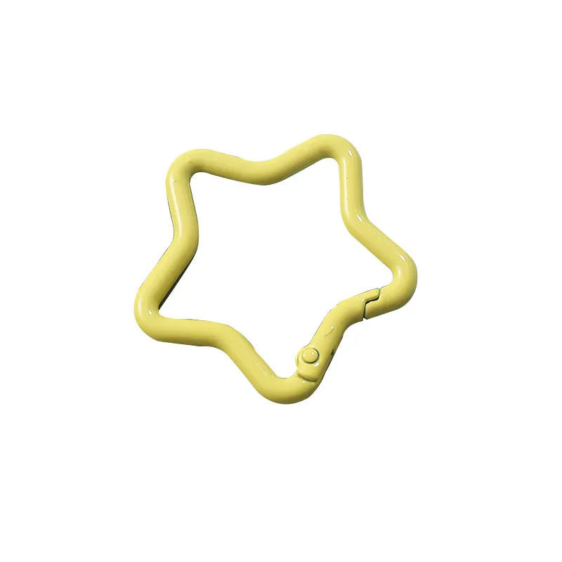 Zinc alloy five-pointed star keychain in macaron colour options for backpack decoration