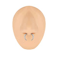 316 stainless steel nose ring with C-shaped buffalo horn geometric design