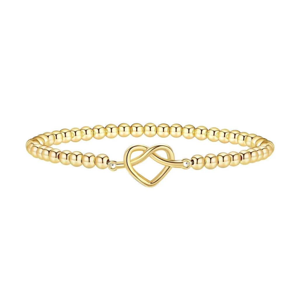 Adjustable stainless steel beaded bracelet with geometric round design in six colour options