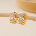 Gold copper earring with zircon inlay, ins style, colour EH412018, one pair