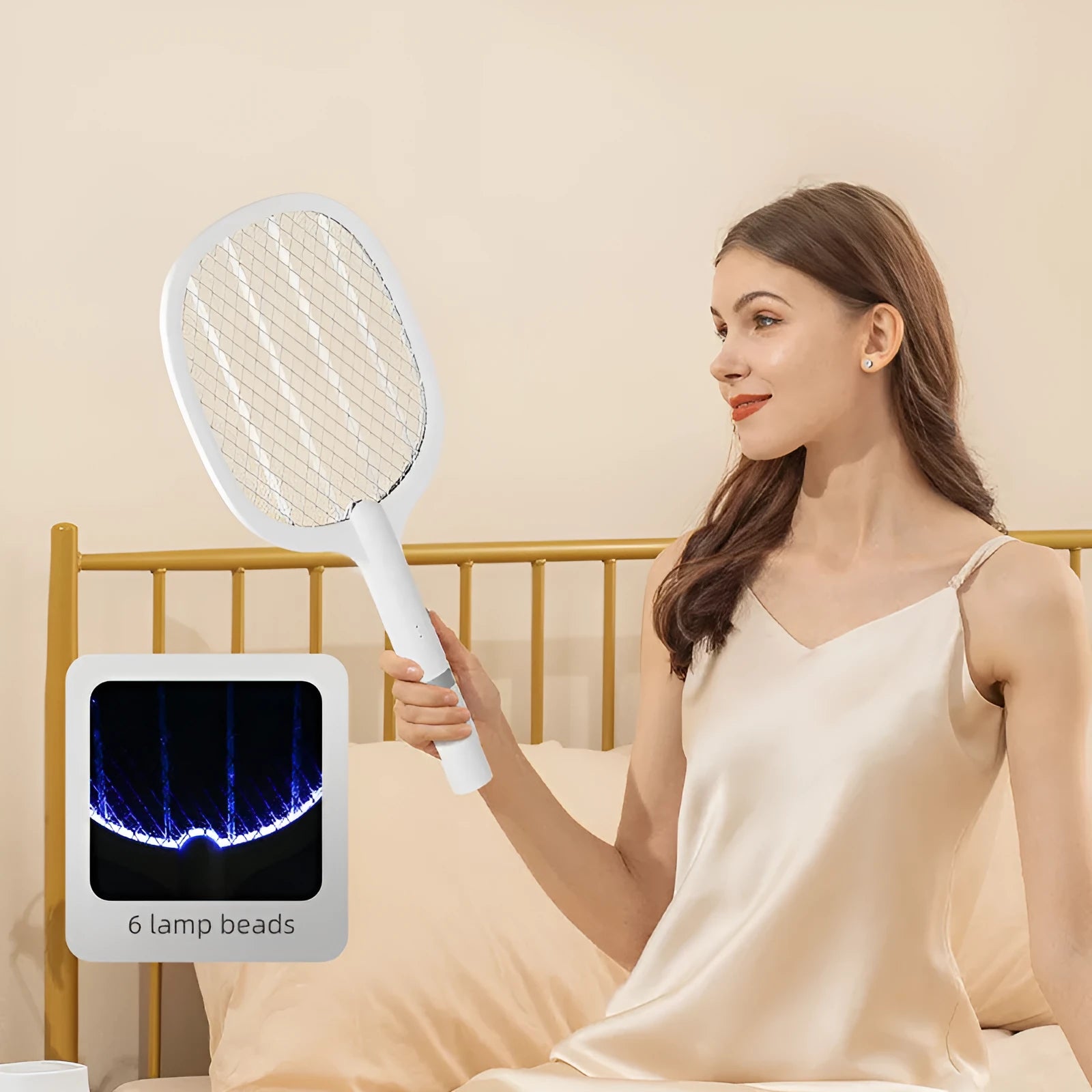 Rechargeable electric mosquito swatter with USB charging port and ABS plastic shell