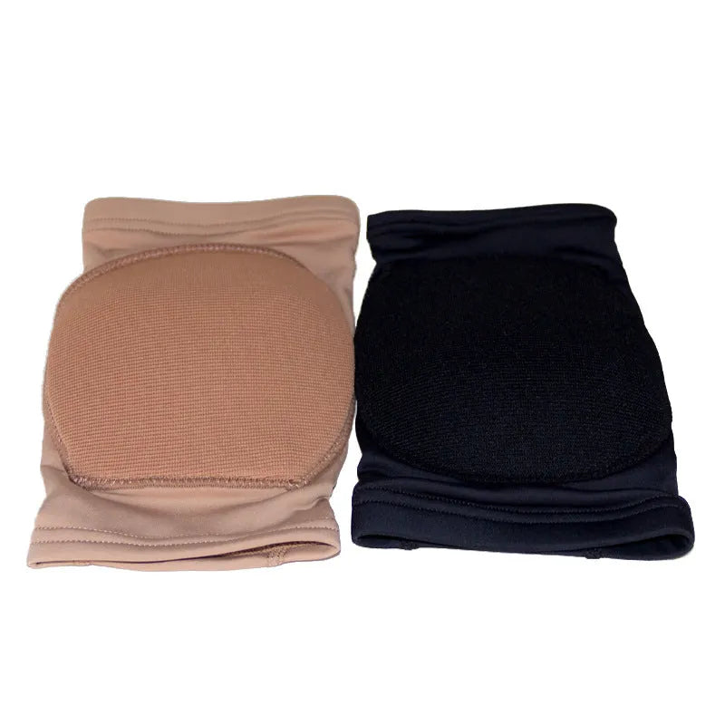 Ballet dance knee pads in stretchable cotton fabric available in skin colour or black