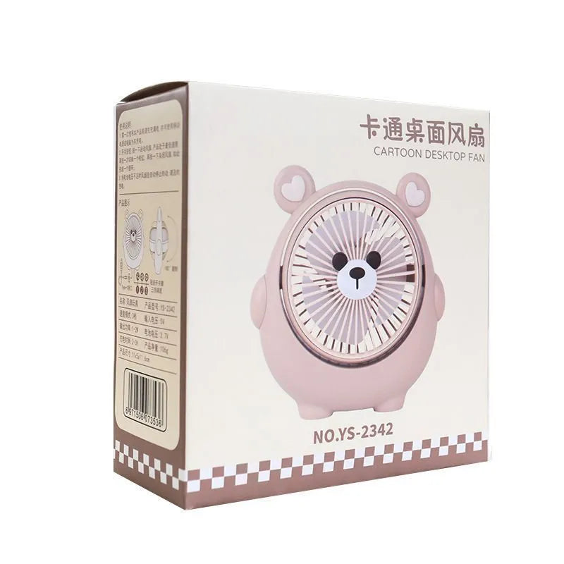 USB-powered dog-themed desktop electric fan in chosen colour with three-speed settings.
