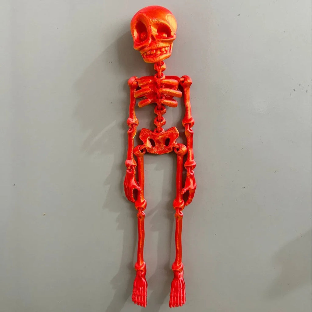 3D printed white skull refrigerator magnet showing modern art design at 18cm height