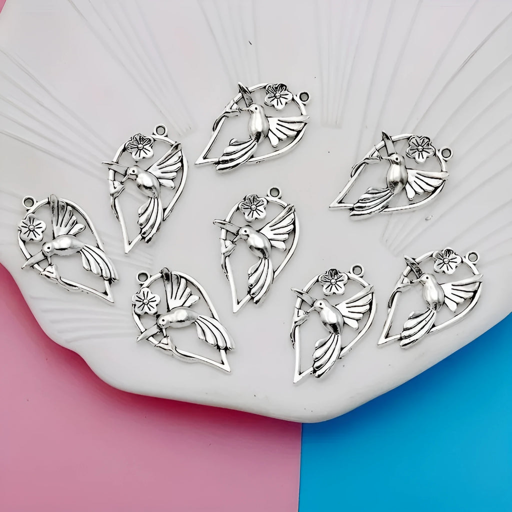 Alloy Magpie pattern pendant for DIY jewellery making with electroplated finish