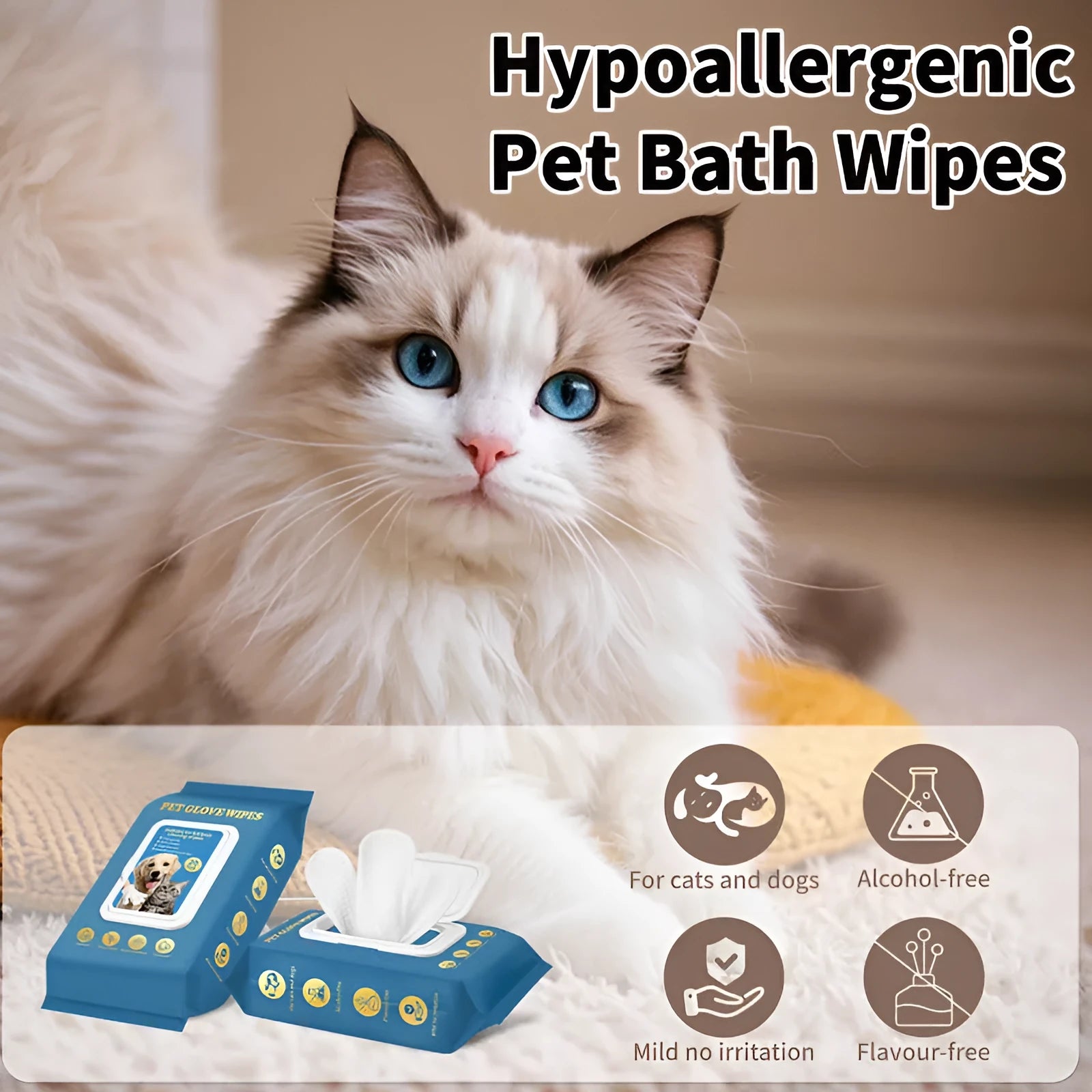 Pack of disposable pet gloves for cat bathing and dog grooming cleaning tasks