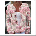 Women's digital printing polyester cardigan coat in open front style, size S to 5XL