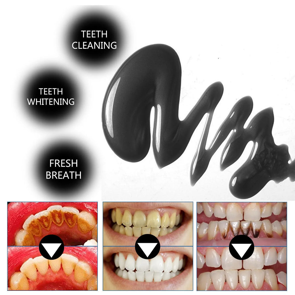 30ml tube of bamboo charcoal bright white stain removing toothpaste.