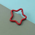 Zinc alloy five-pointed star keychain in macaron colour options for backpack decoration