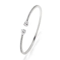 Copper bracelet with multi-zircon inlay in blue or white colour options