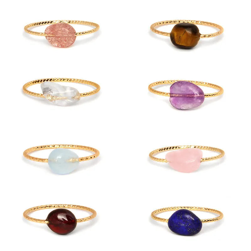 Geometric agate ring for women showing structured design with coloured natural stone centrepiece