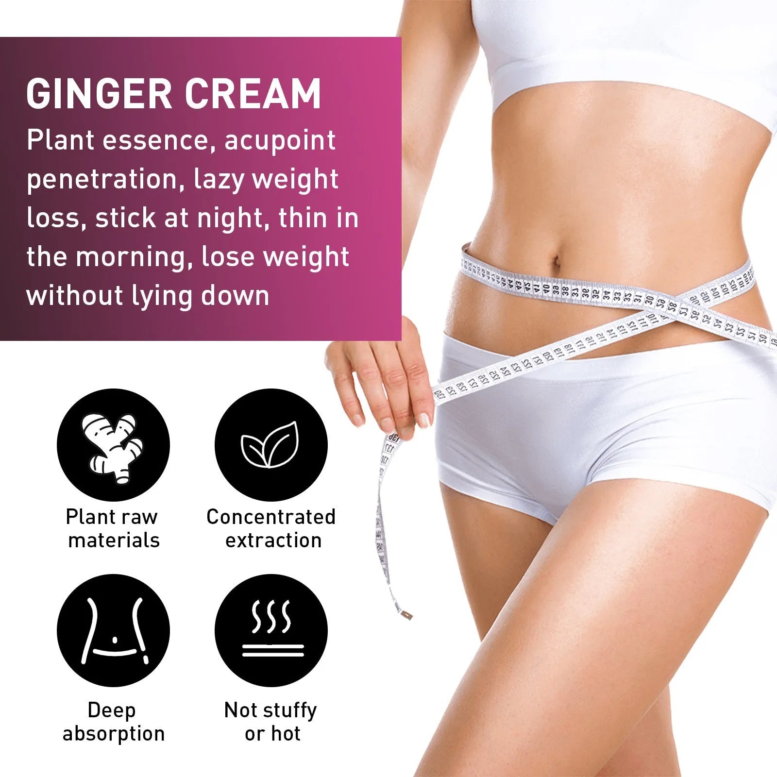 15g ginger thigh slimming cream with olive oil and hyaluronic acid formula