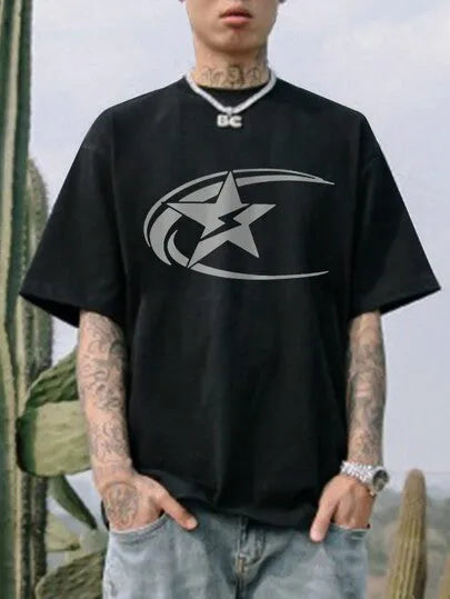 Men's pure cotton short sleeve t-shirt with Japanese retro styling in solid colours