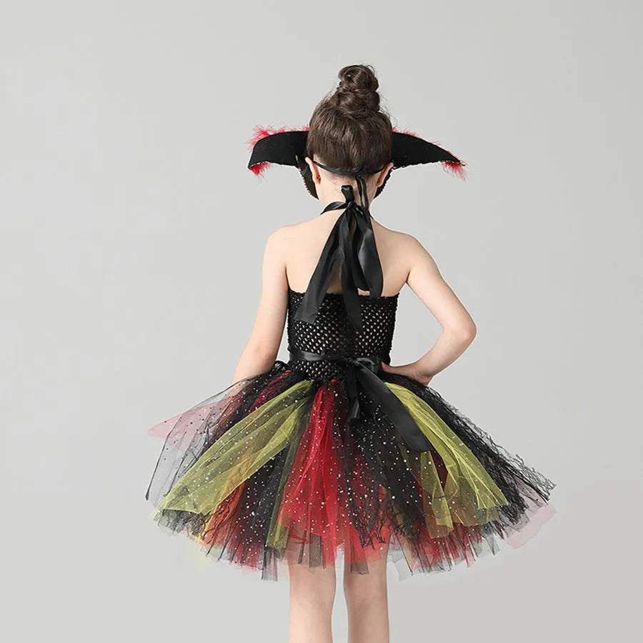 Girls Pirates Of The Caribbean Halloween costume dress with sequin mesh design and sleeveless cut