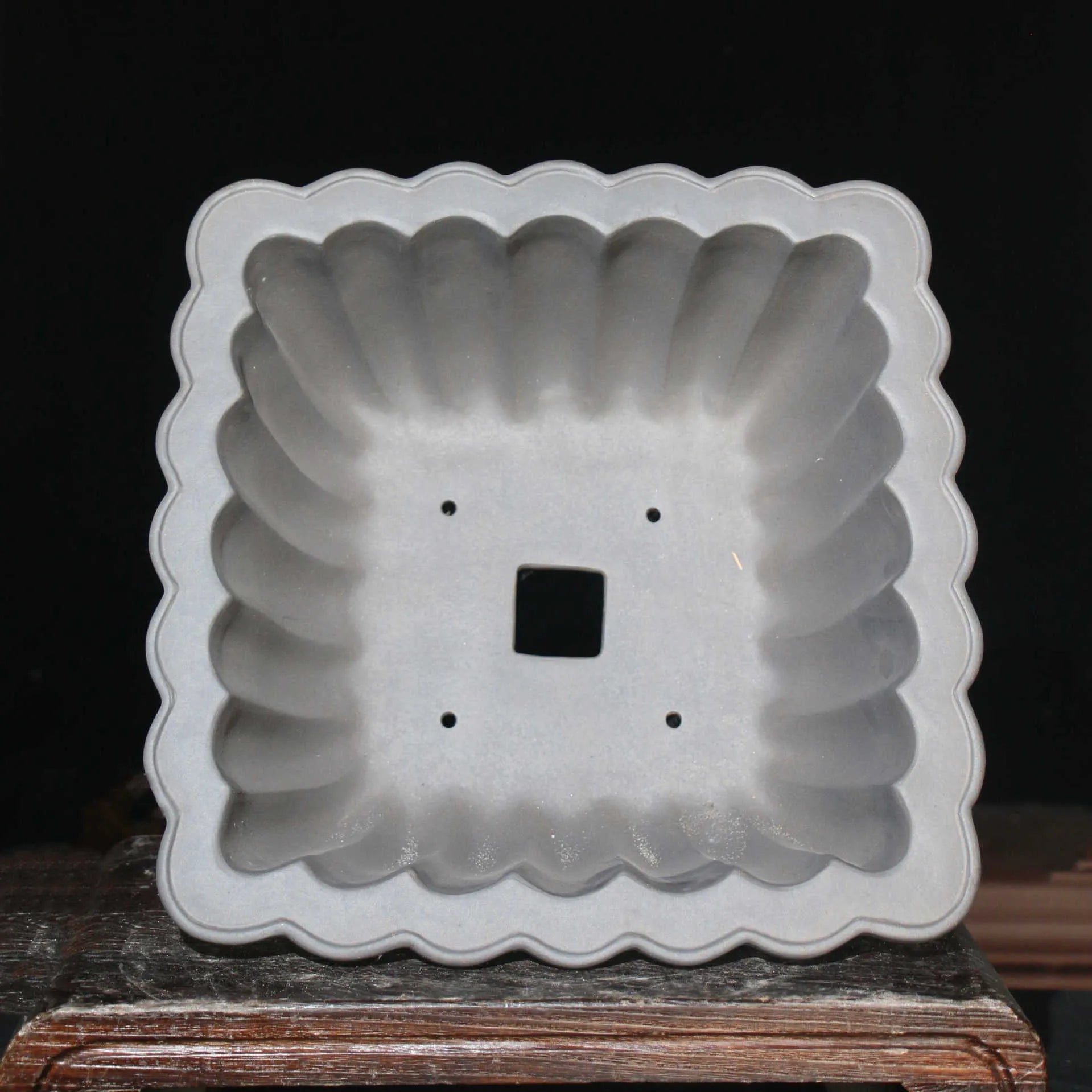 Purple sand ceramic square bonsai pot with classical styling and 37cm inner diameter for desktop plant display