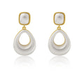 Gold plated imitation pearl drop eardrops for women water drop mabe style