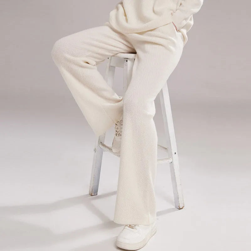 Thick cashmere high elasticity free size leggings for women in golden brown camel colour