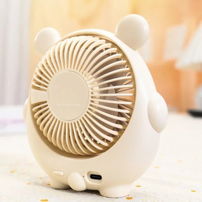 USB-powered dog-themed desktop electric fan in chosen colour with three-speed settings.