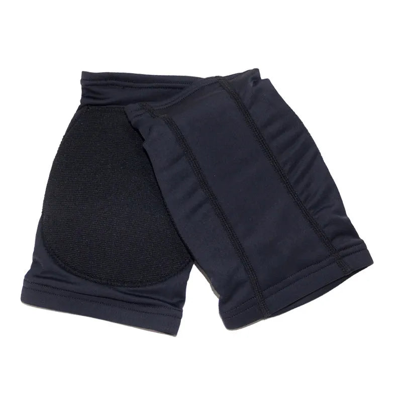 Ballet dance knee pads in stretchable cotton fabric available in skin colour or black