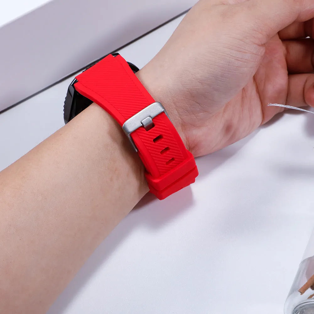 22mm silicone watch strap with monochrome twill pattern, available in multiple colours for smartwatch replacement
