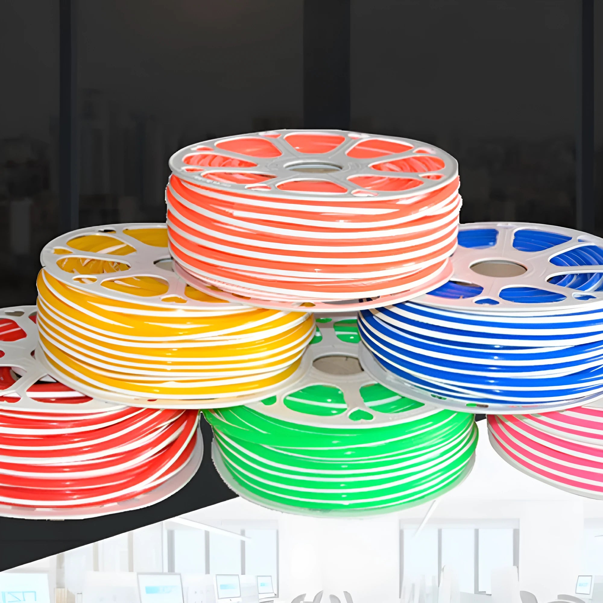 Split neon light bar in flexible silicone 8mmx50m decorative seal LED light belt in nine colours