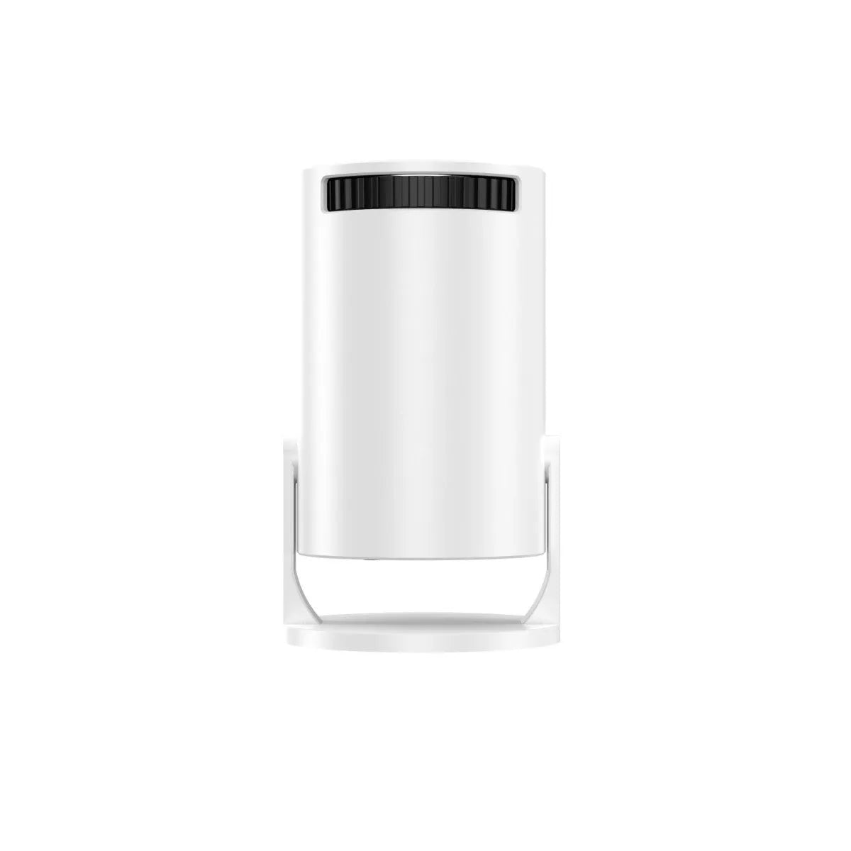 White mini wireless portable projector displaying HD content on wall