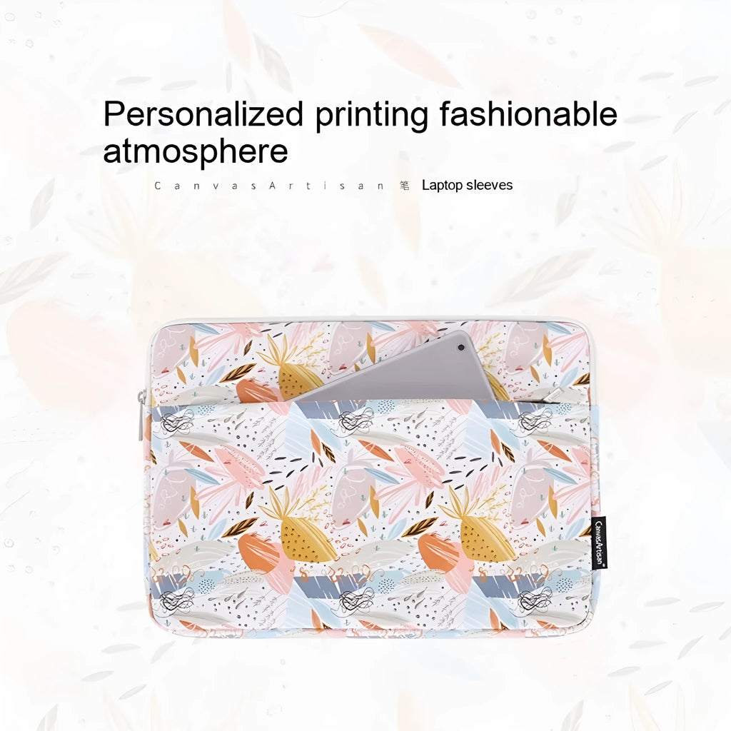 White waterproof PU leather laptop inner bag for 14-inch devices on a plain background.
