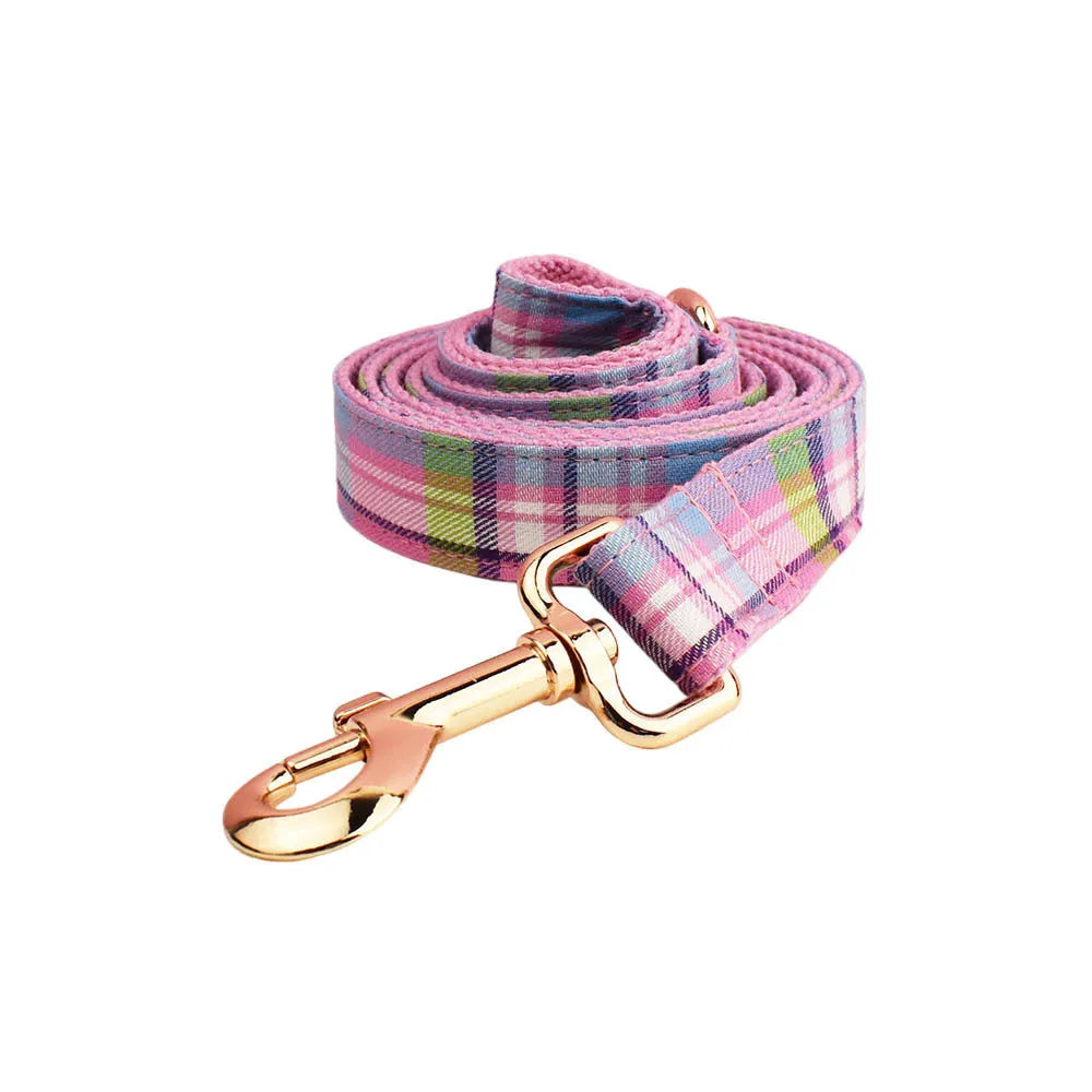 Qicaigei four-piece dog set with cloth collar leash bow and vest