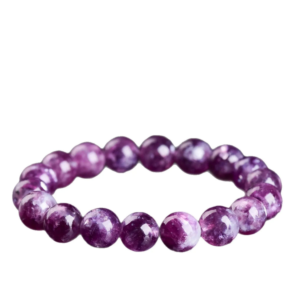 Polished geometric crystal bracelet in 5A Purple with Korean-style unisex design