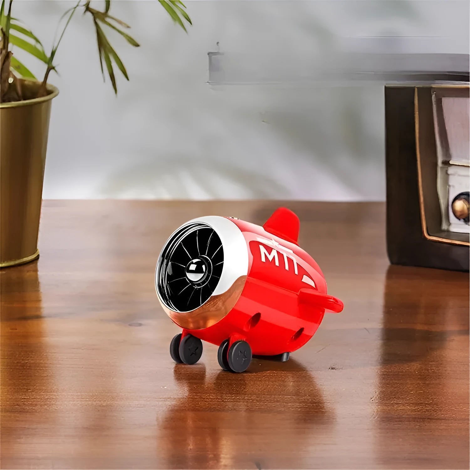 Mini Bluetooth smart speaker in white, 85mm x 75mm x 70mm, with USB charging port and data cable included