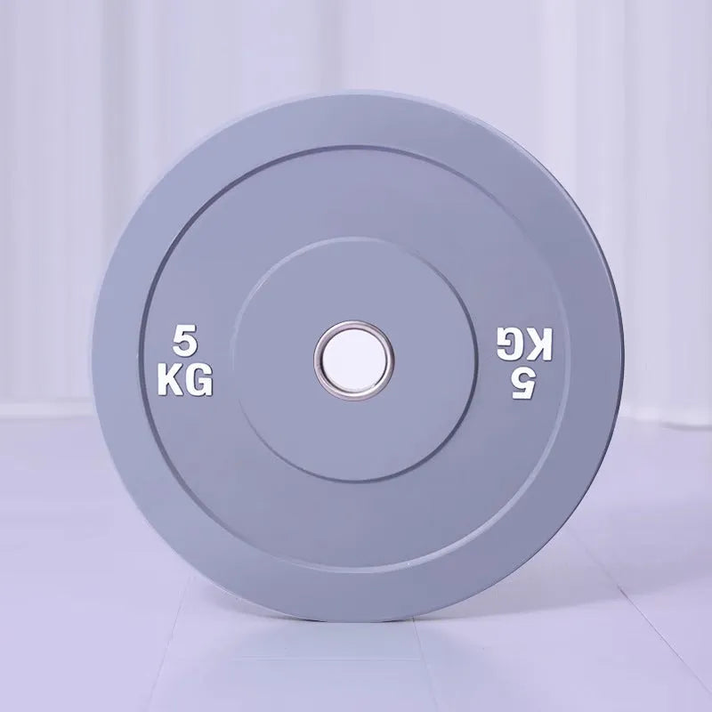 Macaron elastic rubber weight plate in green with large centre hole, colour-coded 10kg option