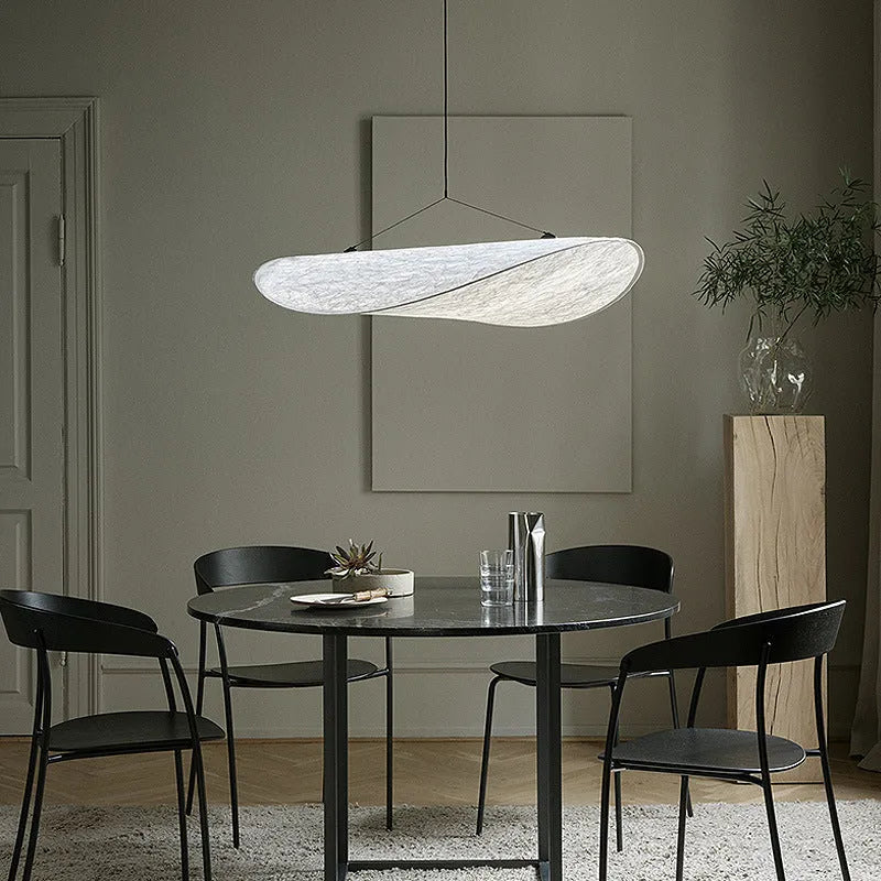 Silent Wind art silk chandelier in 60cm diameter with warm light