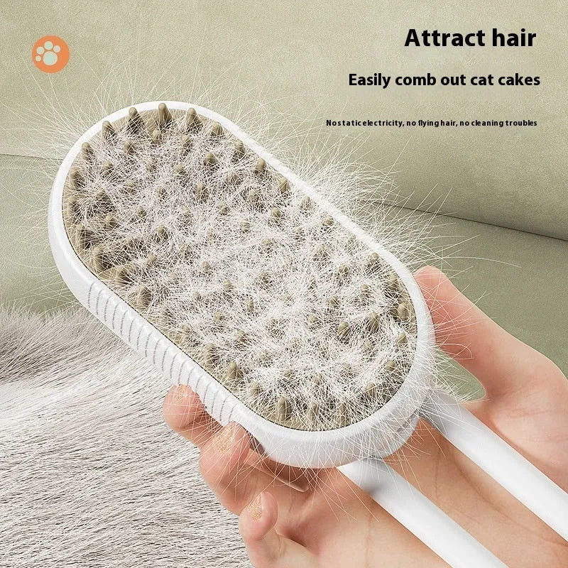 Pet spray grooming comb with wash-free cleaning essence for dogs in khaki ABS plastic