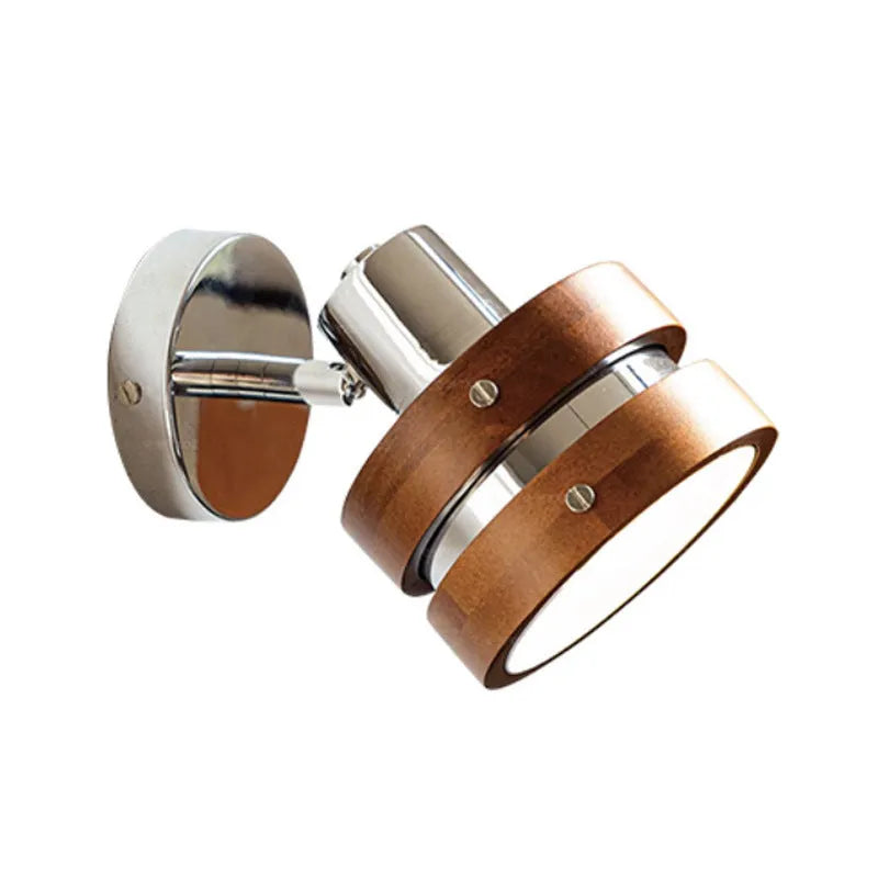 Nordic walnut wall lamp for bedside or hallway with three colour temperature options