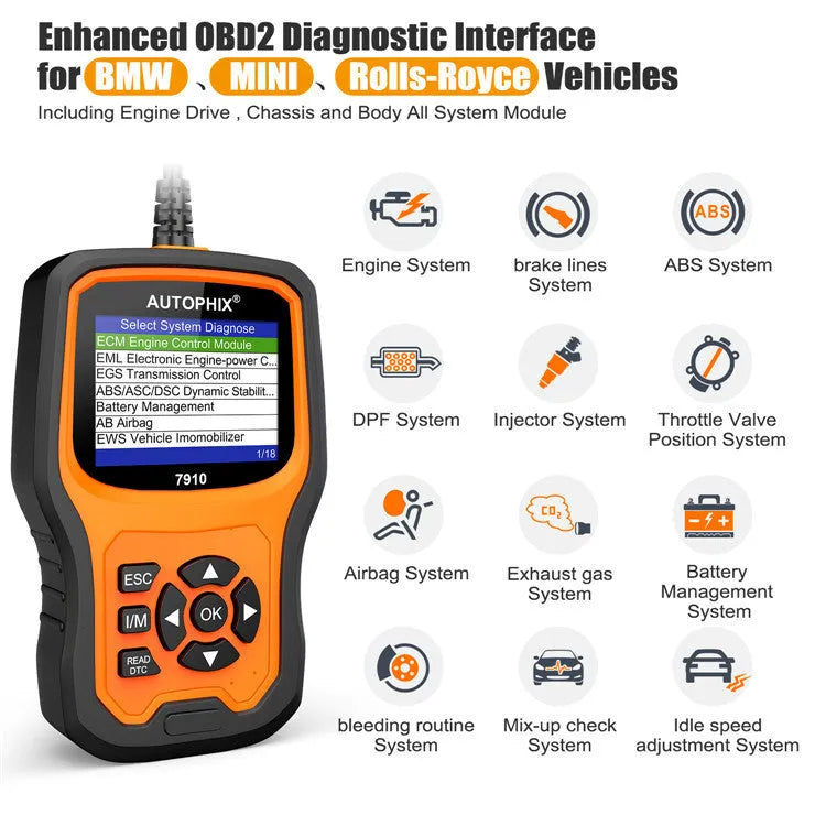 Autophix 7910 BMW and universal OBD2 automotive diagnostic scanner tool