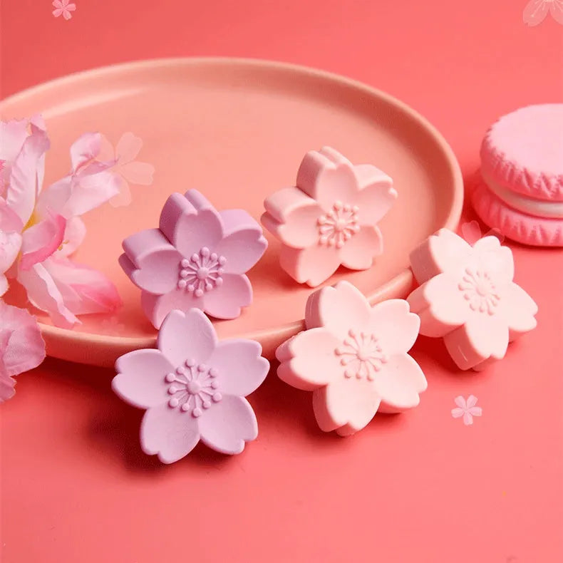 Student cherry blossom eraser in assorted colours, soft rubber, less dandruff, no debris