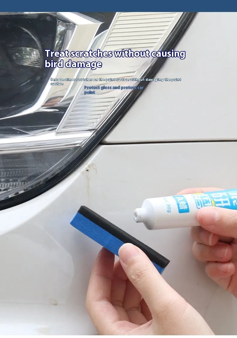 Car scratch repair wax kit with A and B compounds and frosted sponge mop for paint polishing
