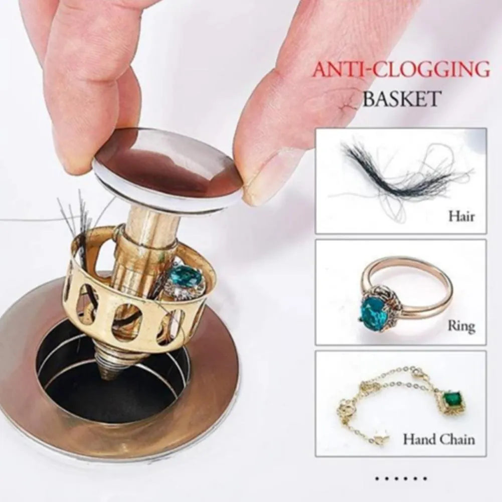 White copper manually pressed bounce anti-blocking filter element for single basin sink